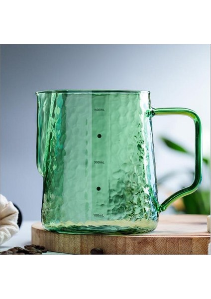 Yeşil 12OZ 350ML Yüksek Borosilikat Cam Süt Köpürtme Sürahisi, 20OZ/600ML Espresso Kahve Barista Latte Cappuccino Süt Krema Fincan Köpürtme Sürahisi (Yurt Dışından)