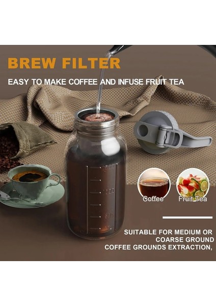 Siyah Soğuk Demleme Kahve Makinesi Soğuk Demleme Kahve Makinesi Filtresi Paslanmaz Çelik Buzlu Demleme Kahve, Buzlu Çay B Için Süper Yoğun Filtre (Yurt Dışından) indirimleri