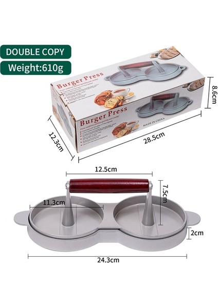 Çift 1 Adet Mini Burger Presi Kaymak Patty Ahşap Saplı Hamburger Presi Burger Presi Makinesi Izgara Barbekü Partisi Yapımcısı Et Presi (Yurt Dışından)