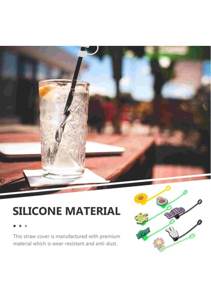 Gösterildiği Gibi 7 Adet Yeniden Kullanılabilir Pipet Ipuçları Silikon Pipet Kapakları Karikatür Pipet Ipuçları Kapakları (Yurt Dışından) fiyatları