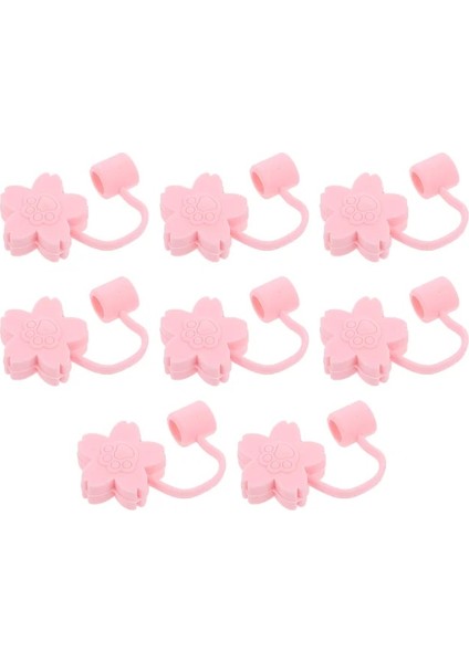 PINK3X1.2CM 8 Adet Metal Saman Kapakları Dekor Ipuçları Koruyucu Paslanmaz Çelik Trim Içme Silika Jel Yeniden Kullanılabilir Parti Çocuk Tumbler (Yurt Dışından)