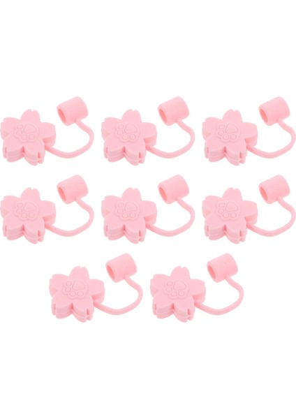 PINK3X1.2CM 8 Adet Metal Saman Kapakları Dekor Ipuçları Koruyucu Paslanmaz Çelik Trim Içme Silika Jel Yeniden Kullanılabilir Parti Çocuk Tumbler (Yurt Dışından)