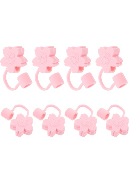 PINK3X1.2CM 8 Adet Metal Saman Kapakları Dekor Ipuçları Koruyucu Paslanmaz Çelik Trim Içme Silika Jel Yeniden Kullanılabilir Parti Çocuk Tumbler (Yurt Dışından)