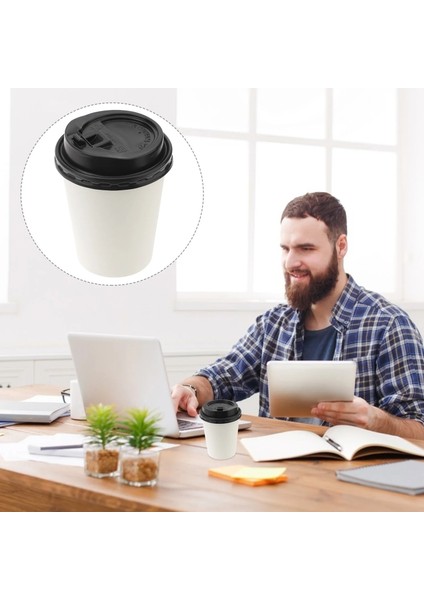 9X9X11CM 50 Adet Karton Bardak Kapaklı Espresso Shot Bardağı Paket Servis Kahve (Yurt Dışından)