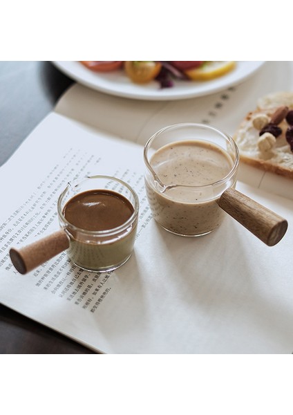 Yeşil Japon Mini Cam Süt Fincanı Ahşap Saplı Süt Köpürtme Sürahileri Kahve Şeker Süt Tenceresi Sivri Ağız Mutfak Kahve Malzemeleri (Yurt Dışından) fırsatları