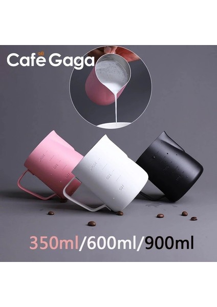 600 Ml-Beyaz 350/600 ml Yapışmaz Kaplama Köpürtme Sürahi Süt Bardağı Ölçekli, Espresso Kahve Barista Zanaat Latte Cappuccino Krem Köpük Sürahi (Yurt Dışından) fırsatları