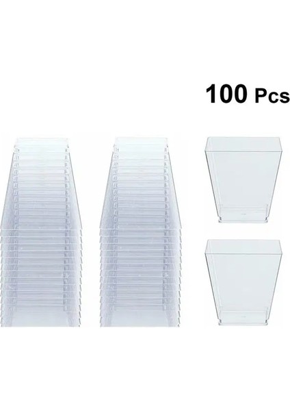 100 Adet 50 Adet 60 ml Tek Kullanımlık Plastik Bardaklar Temizle Kısmı Şeffaf Trapez Gıda Kabı Jöle Yoğurt Muslar Tatlı Pişirme Için (Yurt Dışından)