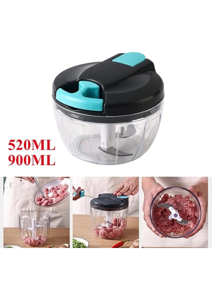 520ML-KIRMIZI Beyaz El Çekme Kıyma Makinesi Çoklu Sebze Doğrayıcı Ev Sarımsak Ezici Kullanımı Kolay Kıyma Baharatlar Fındık Buz Kesici Mutfak Aletleri (Yurt Dışından) fırsatları