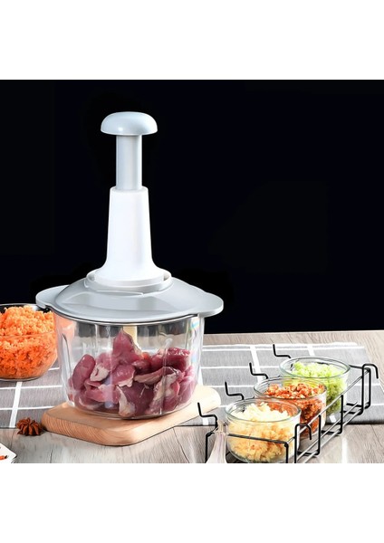 1.5l Rastgele Renk Manuel Sebze Kıyma Pres Tipi Ev Sarımsak Et Kesici Öğütücüler Çırpma Karıştırıcı Mutfak Gıda Parçalayıcı Mini Mutfak Robotu (Yurt Dışından)
