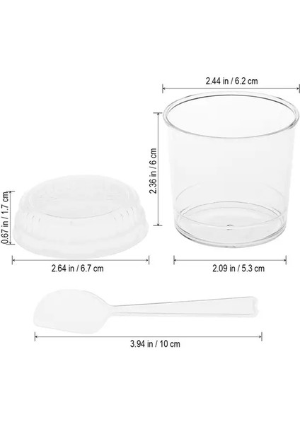 B Yuvarlak Bardak Tatlı Bardakları Parfe Mini Şeffaf Şeffaf Puding Plastik Mousse Küçük Servis Kaseleri (Yurt Dışından)