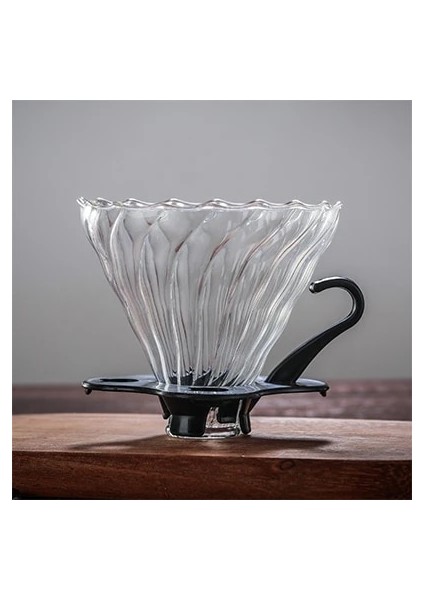 Filtre 4 V60 Sürahi Üzerine Dökün Damla Cezve 300/500/700ML Cam Aralığı Çay Makinesi Kahve Su Isıtıcısı Brewer Barista Percolator Şeffaf Filtre (Yurt Dışından)