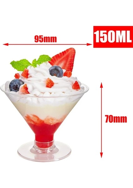 Stil 8 20 Adet 20 Adet Özel Şekilli Dmousse Kek Tatlı Masa Eğik Puding Jöle Tiramisu Tek Kullanımlık Plastik Bardak (Yurt Dışından)