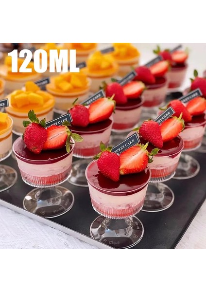 Stil 8 20 Adet 20 Adet Özel Şekilli Dmousse Kek Tatlı Masa Eğik Puding Jöle Tiramisu Tek Kullanımlık Plastik Bardak (Yurt Dışından)