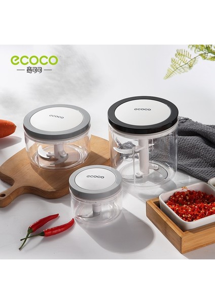 Gri 200 ml Ecoco Sarımsak Kesici Mutfak Robotu Parçalayıcı Manuel Kıyma Makinesi Meyve Vegetavle Mutfak Güvenli ve Dayanıklı Blender Mikser Aracı (Yurt Dışından)