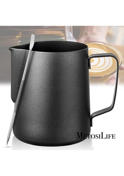 Karıştırma Kaşığı Paslanmaz Çelik Süt Köpürtme Sürahisi Sürahi Espresso Buharda Sürahi Cappuccino ve Latte Sanat Için Ölçekli (Yurt Dışından) fırsatları