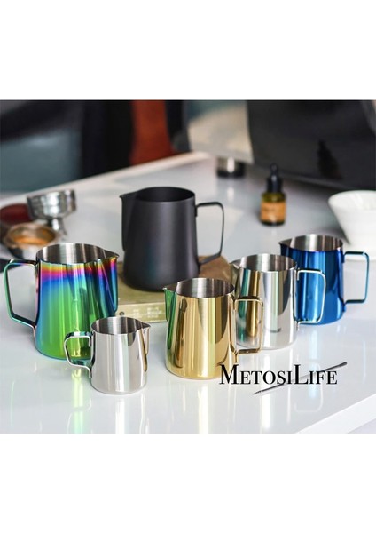 Karıştırma Kaşığı Paslanmaz Çelik Süt Köpürtme Sürahisi Sürahi Espresso Buharda Sürahi Cappuccino ve Latte Sanat Için Ölçekli (Yurt Dışından) indirimleri