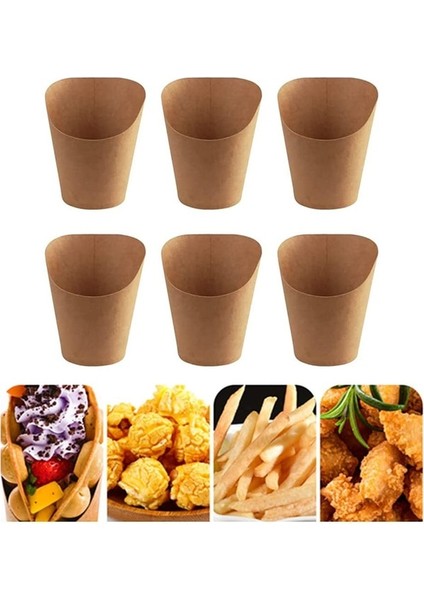 1 Takım 50 Adet 50 Adet Patates Kızartması Bardak Tek Kullanımlık Kraft Kağıt Bardaklar Aperatif Kapları Şarküteri Tatlı Malzemeleri Pişirme Kapları Paket Servis Parti (Yurt Dışından)