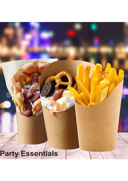 1 Takım 50 Adet 50 Adet Patates Kızartması Bardak Tek Kullanımlık Kraft Kağıt Bardaklar Aperatif Kapları Şarküteri Tatlı Malzemeleri Pişirme Kapları Paket Servis Parti (Yurt Dışından)
