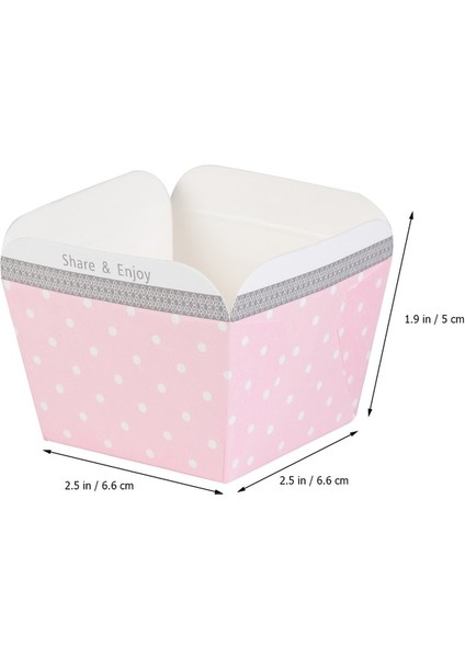 Beyaz 100 Adet Sevimli Kağıt Cupcake Bardak Kare Tek Kullanımlık Kek Fincan Isıya Dayanıklı Tatlı Kaseler Kek Kutusu Parti Doğum Günü Malzemeleri (Yurt Dışından)