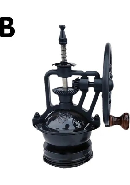 B Retro Ahşap Manuel Kahve Çekirdeği Öğütücü Dökme Demir Ferris El Yapımı Değirmen Ev Kahve Makinesi Tekerlek Ayarlanabilir Makinesi O7G9 (Yurt Dışından)