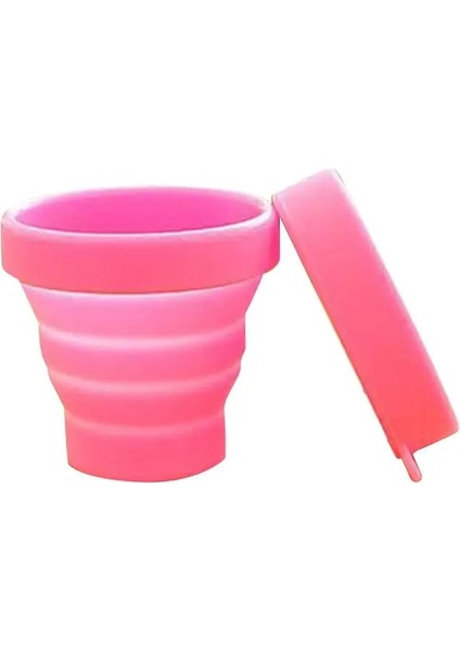 Pembe Silikon Katlanır Kapaklı Bardak Seyahat Için Yumuşak Katlanabilir Içecek Su Bardağı Açık Havada Içme Yürüyüş Bisiklet Koşu Tırmanma (Yurt Dışından)