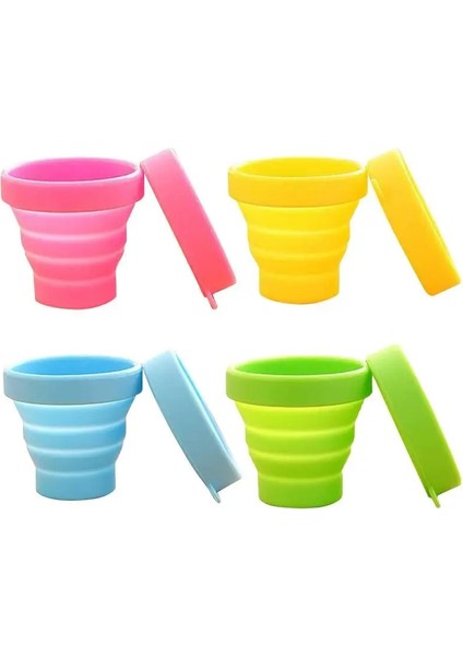 Pembe Silikon Katlanır Kapaklı Bardak Seyahat Için Yumuşak Katlanabilir Içecek Su Bardağı Açık Havada Içme Yürüyüş Bisiklet Koşu Tırmanma (Yurt Dışından) modelleri