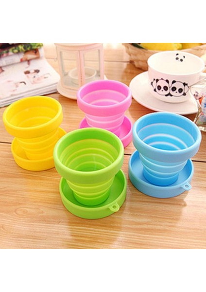 Pembe Silikon Katlanır Kapaklı Bardak Seyahat Için Yumuşak Katlanabilir Içecek Su Bardağı Açık Havada Içme Yürüyüş Bisiklet Koşu Tırmanma (Yurt Dışından) fırsatları