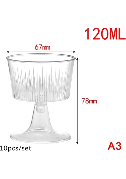 10PCS-A3 5/10 Adet Mini Tek Kullanımlık Plastik Bardaklar Tatlı Bardak Temizle Mus Salata Jöle Yoğurt Pişirme Trapez Gıda Kabı Dondurma Fincan (Yurt Dışından)