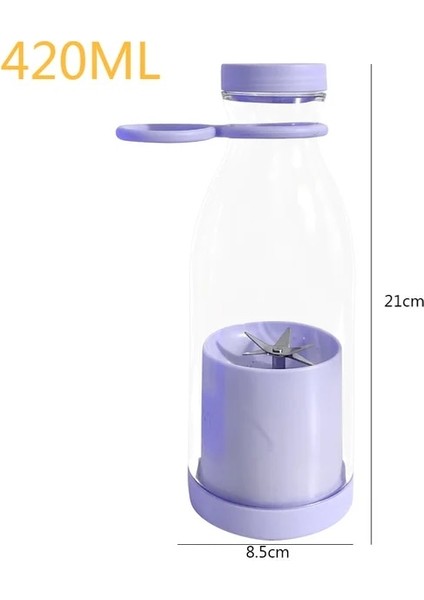 Mor 420 ml Taşınabilir Elektrikli Blender Mini Meyve Suyu Karıştırıcı USB Elektrikli Meyve Sıkacağı Fincan Meyve Smoothie Milk Shake 6 Bıçaklı Küçük Blender (Yurt Dışından)