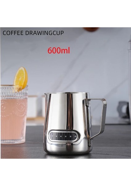 SICAKLIK-600 Paslanmaz Çelik Süt Köpürtme Sürahisi Espresso Kahve Barista Craft Latte Cappuccino Süt Krema Fincan Köpürtme Sürahi Sürahi (Yurt Dışından)