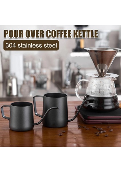 350 ml Gümüş 250 ML/350 ml Cezve Paslanmaz Çelik Uzun Dar Borulu Deveboynu Su Isıtıcısı El Damla Su Isıtıcısı Kahve Çay Potu Üzerine Dökün (Yurt Dışından) fiyatları