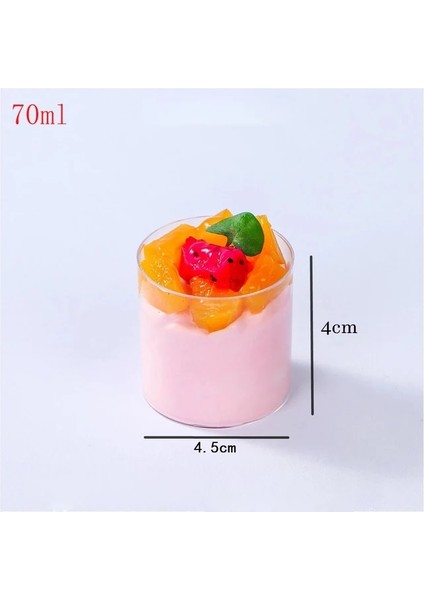 70 ml 12 Adet 70/180 ml Plastik Silindir Tatlı Bardak Içecek Bardakları Muslar Kek Konteyner Dondurma Fincan Düğün Parti Dekorasyon (Yurt Dışından)