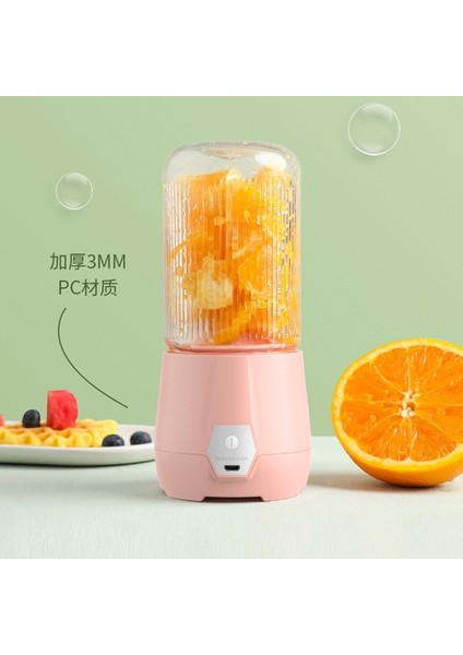 Pembe Taşınabilir Meyve Sıkacağı Bardağı USB Meyve Suyu Mikser Makinesi Otomatik Smoothie Blender Fincan Mini Meyve Sıkacağı Meyve Suyu Sıkma Shake Fincan Mutfak Aracı (Yurt Dışından)