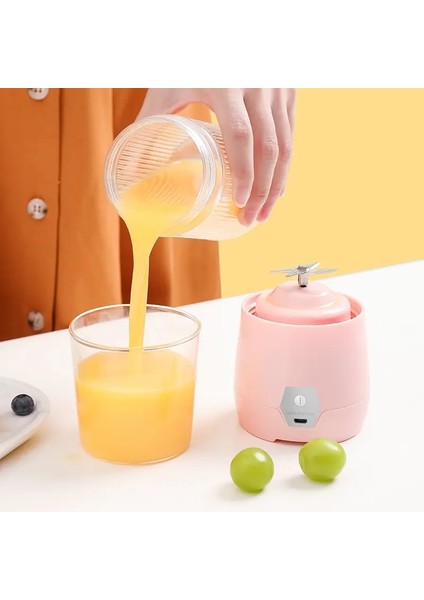 Pembe Taşınabilir Meyve Sıkacağı Bardağı USB Meyve Suyu Mikser Makinesi Otomatik Smoothie Blender Fincan Mini Meyve Sıkacağı Meyve Suyu Sıkma Shake Fincan Mutfak Aracı (Yurt Dışından)