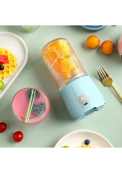 Pembe Taşınabilir Meyve Sıkacağı Bardağı USB Meyve Suyu Mikser Makinesi Otomatik Smoothie Blender Fincan Mini Meyve Sıkacağı Meyve Suyu Sıkma Shake Fincan Mutfak Aracı (Yurt Dışından)