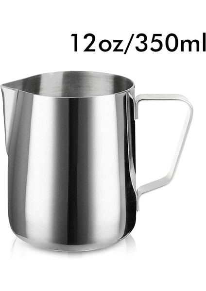 350 ml Paslanmaz Çelik Süt Köpürtme Sürahi Dumanı Tüten Süt Kahve Sürahisi Cappuccino Latte Sanat Espresso Barista Buhar Bardağı 150/350/600 ml (Yurt Dışından)