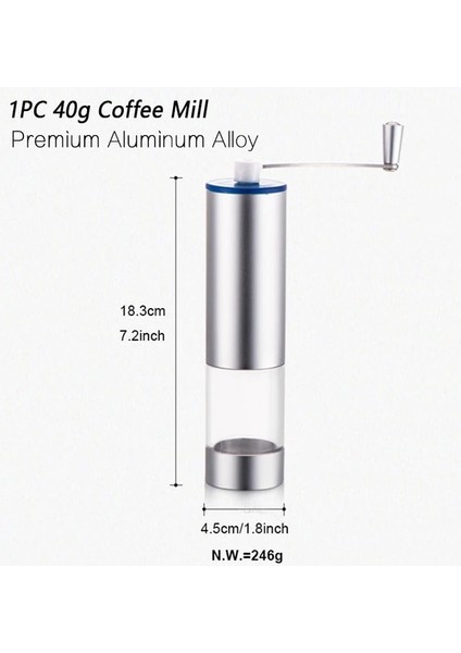 40G Alüminyum Alaşım Hıkuuı 1 Pc Manuel Kahve Değirmeni 30/40G Yıkanabilir Seramik Çekirdek Ev Mutfak Mini El Kahve Değirmeni Ev Faydalı Alet (Yurt Dışından)
