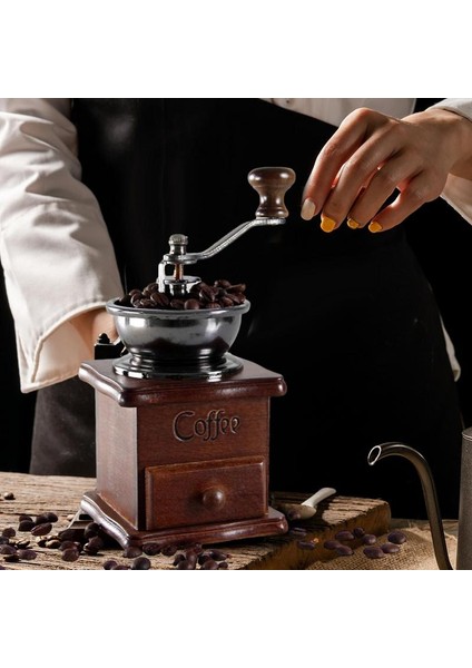 Standart Manuel Mini Kahve Değirmeni Ahşap Vintage Antika Seramik El Krank Kahve Değirmeni Retro Tarzı Ahşap Kahve Değirmeni (Yurt Dışından) indirimleri