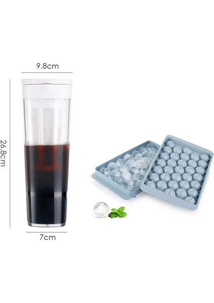 Buz Izgaralı Beyaz 1100ML Taşınabilir Yüksek Kapasiteli Buzlu Demleme Kahve Makinesi Kahve Tencereleri Soğuk Kahve Demlikleri Çaydanlıklar Çay Suyu El Kahve Su Isıtıcısı Için Filtre (Yurt Dışından)