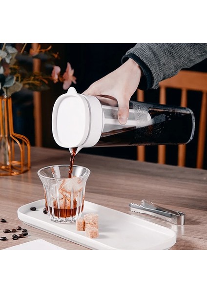 Buz Izgaralı Beyaz 1100ML Taşınabilir Yüksek Kapasiteli Buzlu Demleme Kahve Makinesi Kahve Tencereleri Soğuk Kahve Demlikleri Çaydanlıklar Çay Suyu El Kahve Su Isıtıcısı Için Filtre (Yurt Dışından) fiyatları