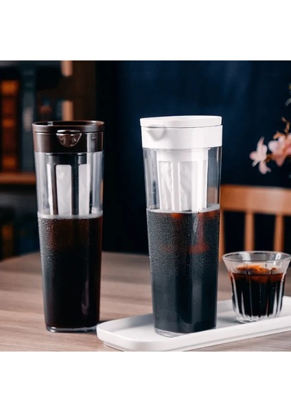 Buz Izgaralı Beyaz 1100ML Taşınabilir Yüksek Kapasiteli Buzlu Demleme Kahve Makinesi Kahve Tencereleri Soğuk Kahve Demlikleri Çaydanlıklar Çay Suyu El Kahve Su Isıtıcısı Için Filtre (Yurt Dışından) indirimleri