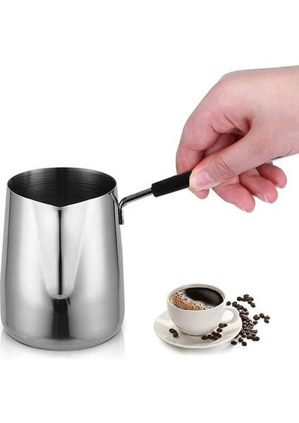 Gümüş 350ML 2x Paslanmaz Çelik Tereyağı ve Kahve Isıtıcı, Türk Cezvesi, Mini Tereyağı Eritme Potası ve Sütlük Borulu -(350ML) (Yurt Dışından) modelleri