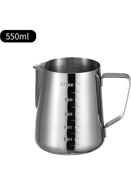 550ML Ölçekli 350/550/900ML Paslanmaz Çelik Süt Köpürtücü Craft Latte Kahve Sürahi Ölçekli Coffeeware Çekme Çiçek Sürahi Ölçüm Fincan Kupa (Yurt Dışından)