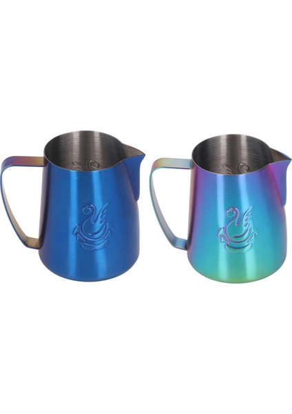Mavi 420 ml Köpürtme Sürahi Kartal Borulu Dökülmeyi Önler 304 Paslanmaz Çelik Frother Kulplu Fincan Süt Kahve Için (Yurt Dışından)