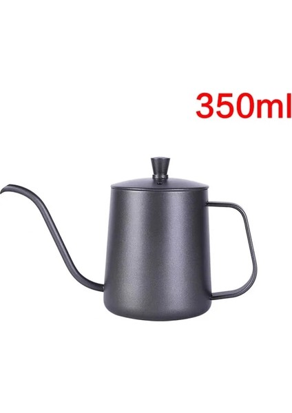 Siyah 350ML Damla Su Isıtıcısı 350ML 600ML Kahve Çay Potu Yapışmaz Kaplama Gıda Sınıfı Paslanmaz Çelik Deve Boynu Damla Su Isıtıcısı Kuğu Boyun Ince Ağız (Yurt Dışından)