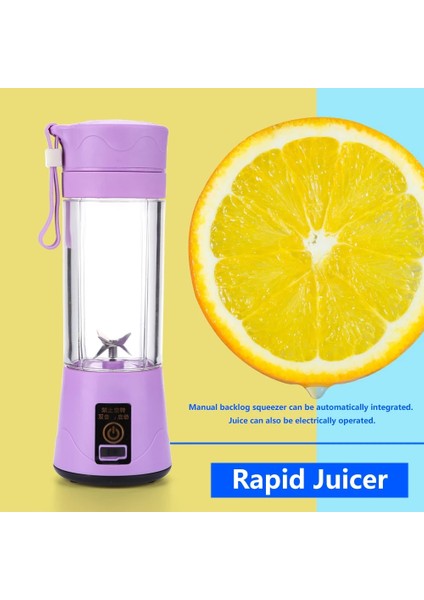380 ml Mor Taşınabilir Elektrikli Meyve Sıkacağı USB Şarj Limon Portakal Blender Mini Meyve Suyu Sıkma Bardağı 2/6 Bıçaklı Sıkacağı Ev Meyve Suyu Yapma Makinesi (Yurt Dışından) fiyatları