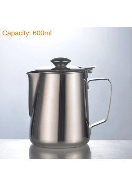 600 ml STYLE03 350/600/1000 ml Paslanmaz Çelik Dıy Kahve Takım Potu Süt Köpüğü Zanaat Sürahi Fincan Kahve Aşındırma Silindir Süt Köpüğü Fincan Cezve (Yurt Dışından)