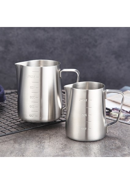 600 ml STYLE03 350/600/1000 ml Paslanmaz Çelik Dıy Kahve Takım Potu Süt Köpüğü Zanaat Sürahi Fincan Kahve Aşındırma Silindir Süt Köpüğü Fincan Cezve (Yurt Dışından)