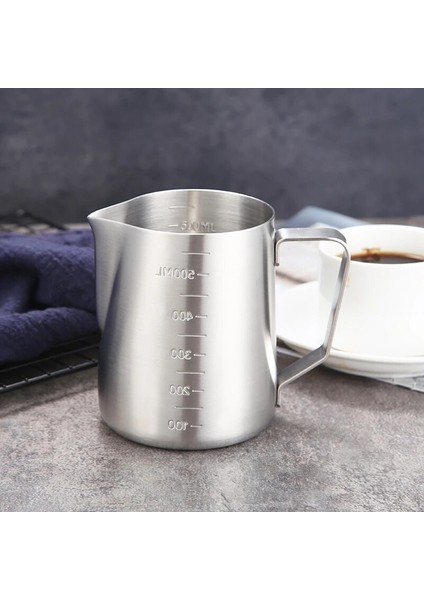 600 ml STYLE03 350/600/1000 ml Paslanmaz Çelik Dıy Kahve Takım Potu Süt Köpüğü Zanaat Sürahi Fincan Kahve Aşındırma Silindir Süt Köpüğü Fincan Cezve (Yurt Dışından)
