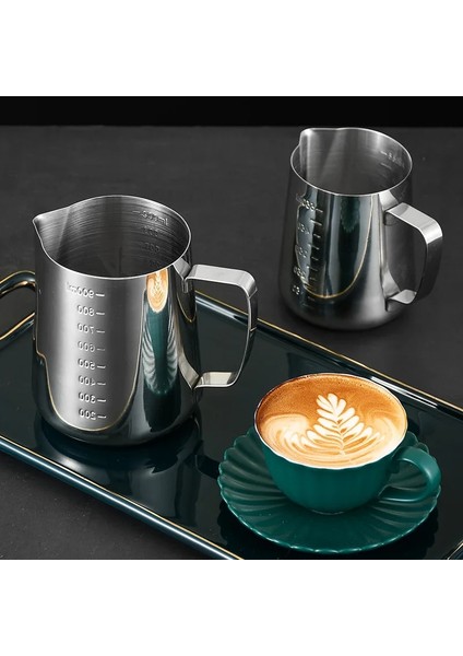 550ML Ölçekli 350/550/900ML Paslanmaz Çelik Süt Köpürtücü Craft Latte Kahve Sürahi Ölçekli Coffeeware Çekme Çiçek Sürahi Ölçüm Fincan Kupa (Yurt Dışından) modelleri